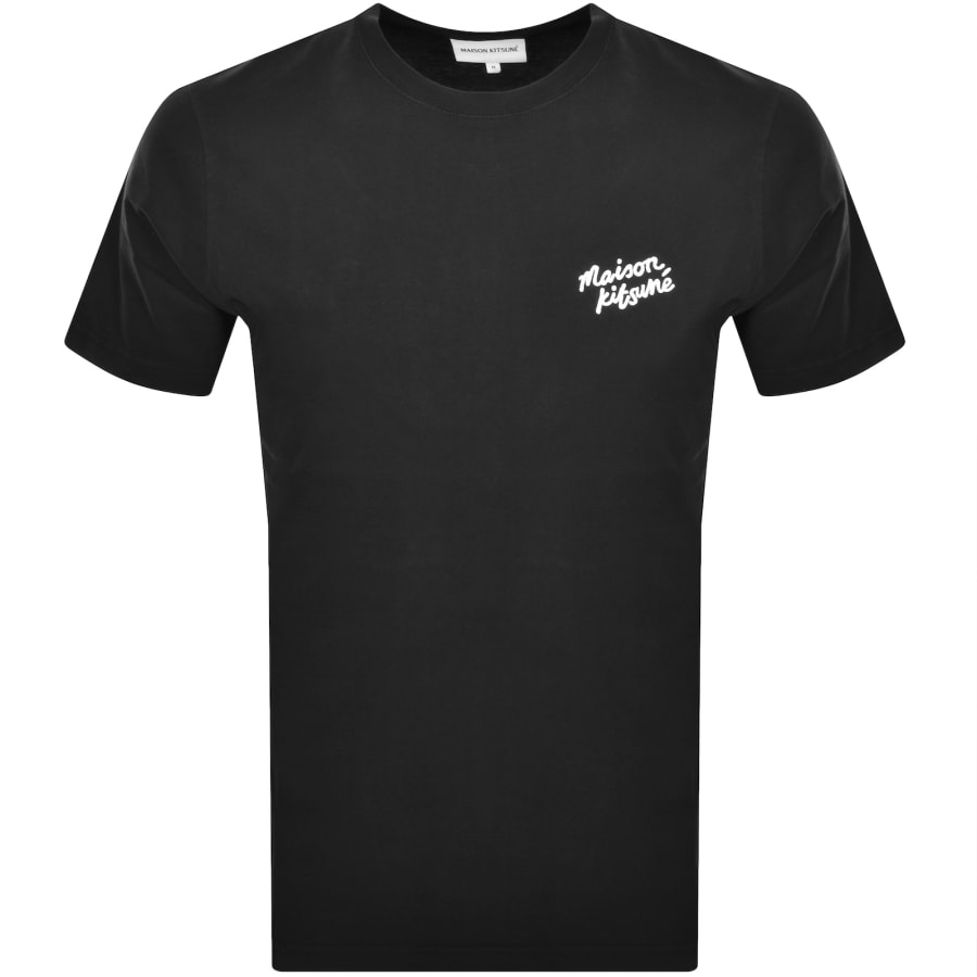 Maison Kitsune Handwriting T Shirt Black Mainline Menswear Denmark